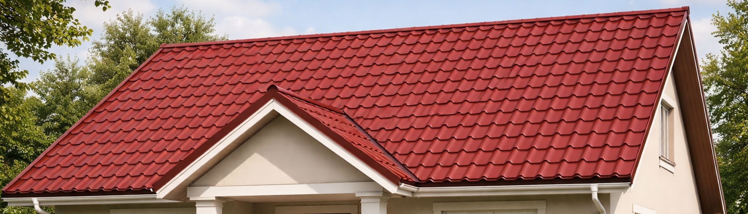 Building roofed with Dragon Glazed tile roofing sheets