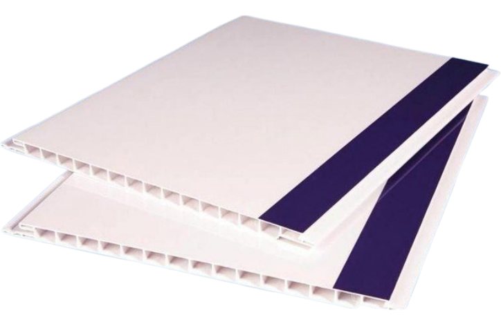 Dragon PVC ceiling boards showing the hollow-core profile