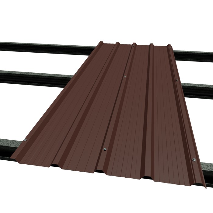 Dragon IT5 roofing sheet fixed on steel purlins