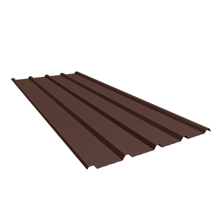 Dragon IT5 roofing sheet, angled view in brown